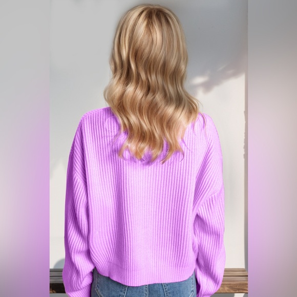 Double TakeMERRY & BRIGHT Christmas Dropped Shoulder Cropped Sweater 10010005607 - Picture 4 of 5